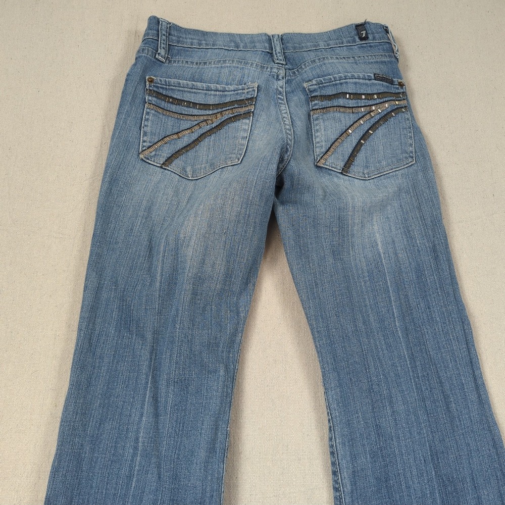7 For All Mankind Jeans Womens 28 Blue Dojo Hippie Flare Stretch